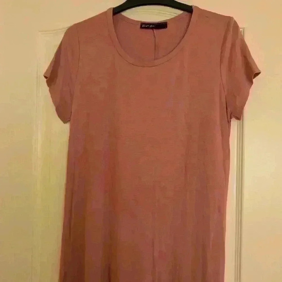 Basic pink short sleeve t shirt dress brit and  bri - Picture 5 of 9